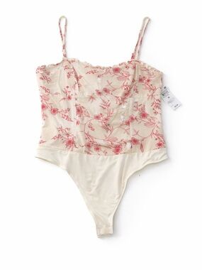 Floral Ruffle Bodysuit Adjustable Straps Snap Closure | NWT | Size M